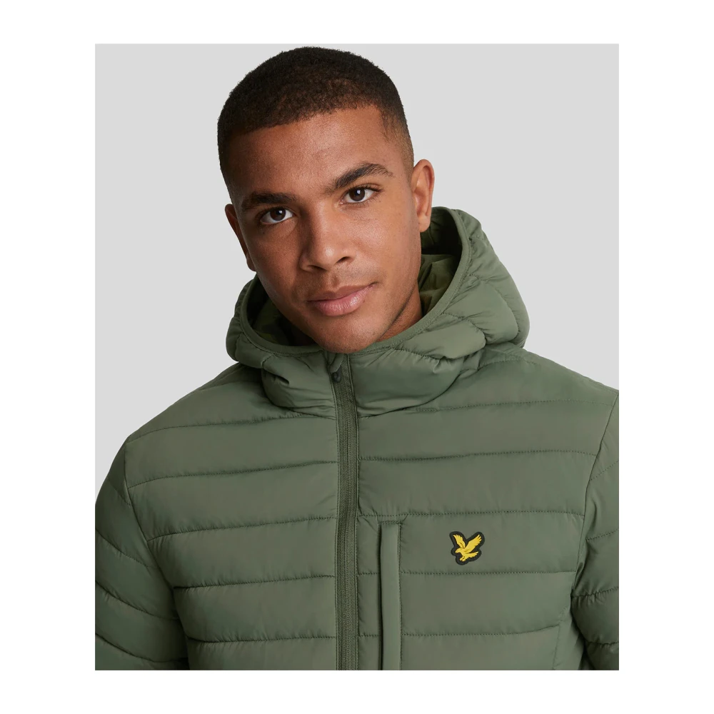 Lyle & Scott Groene Lichtgewicht Gewatteerde Hoodie Jas Green Heren