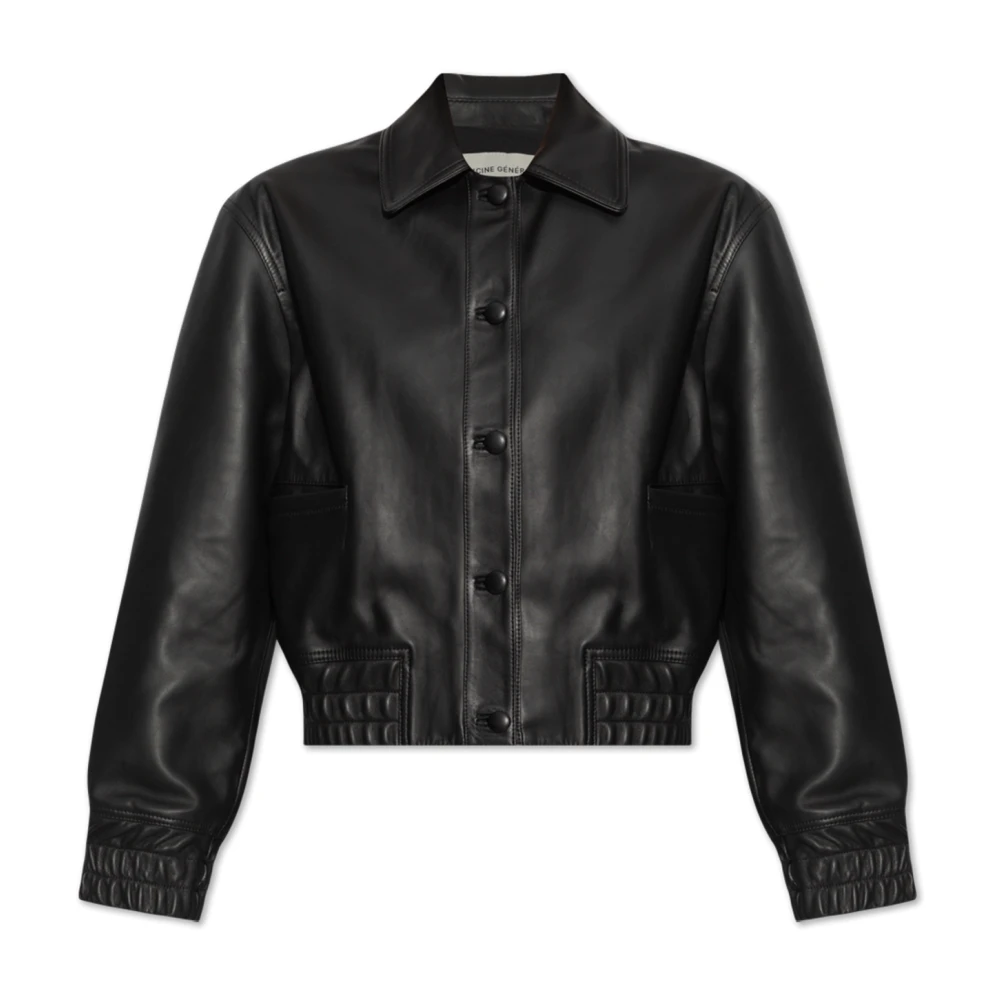 Officine Générale Leren jas Black Dames