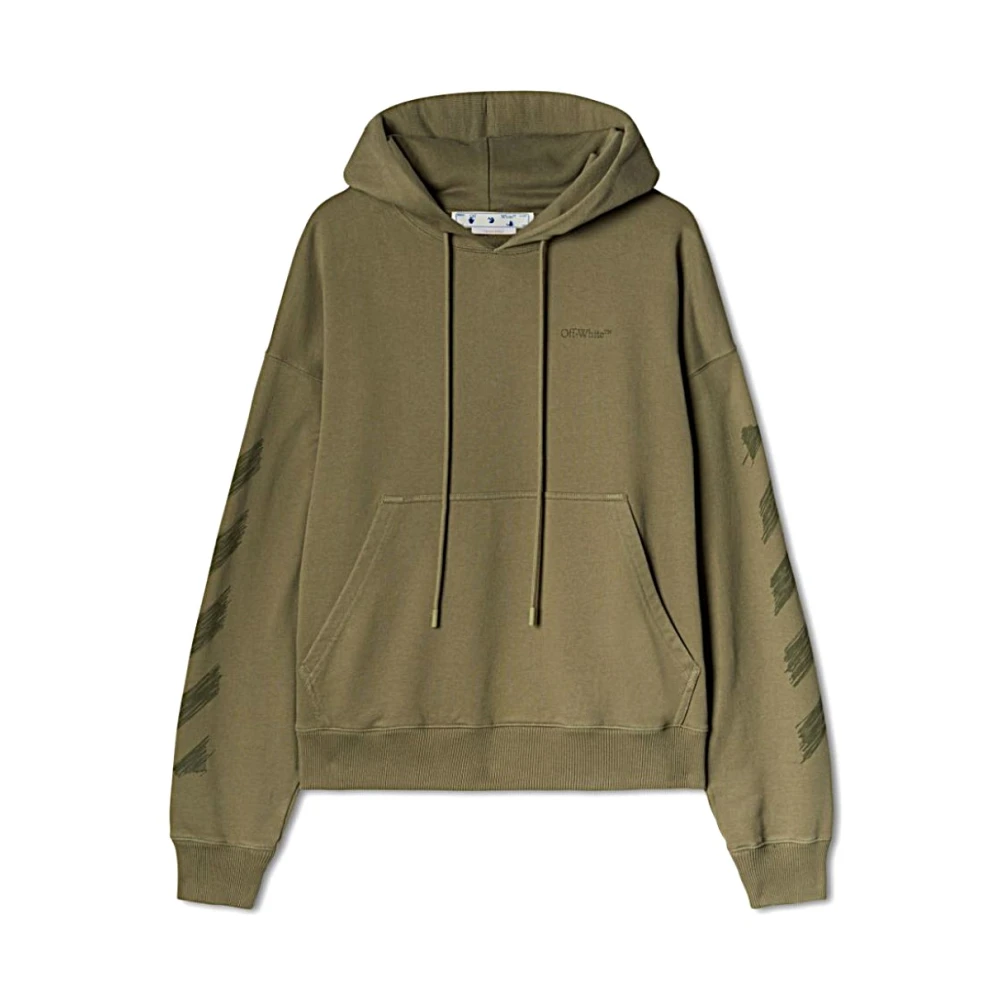 Off White Stijlvolle Sweatshirt voor Mannen Green Heren