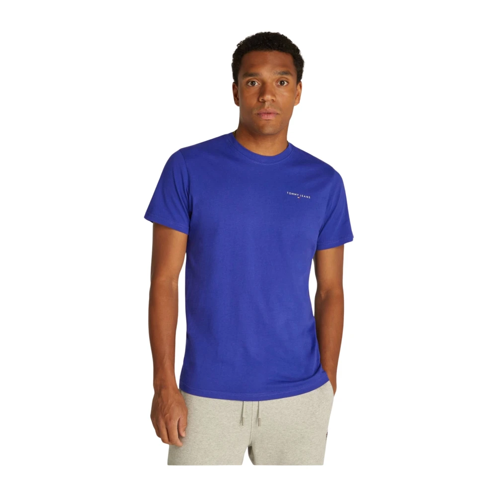 Tommy Jeans Ekologisk Bomull Logo T-shirt - Slim Fit Blue, Herr