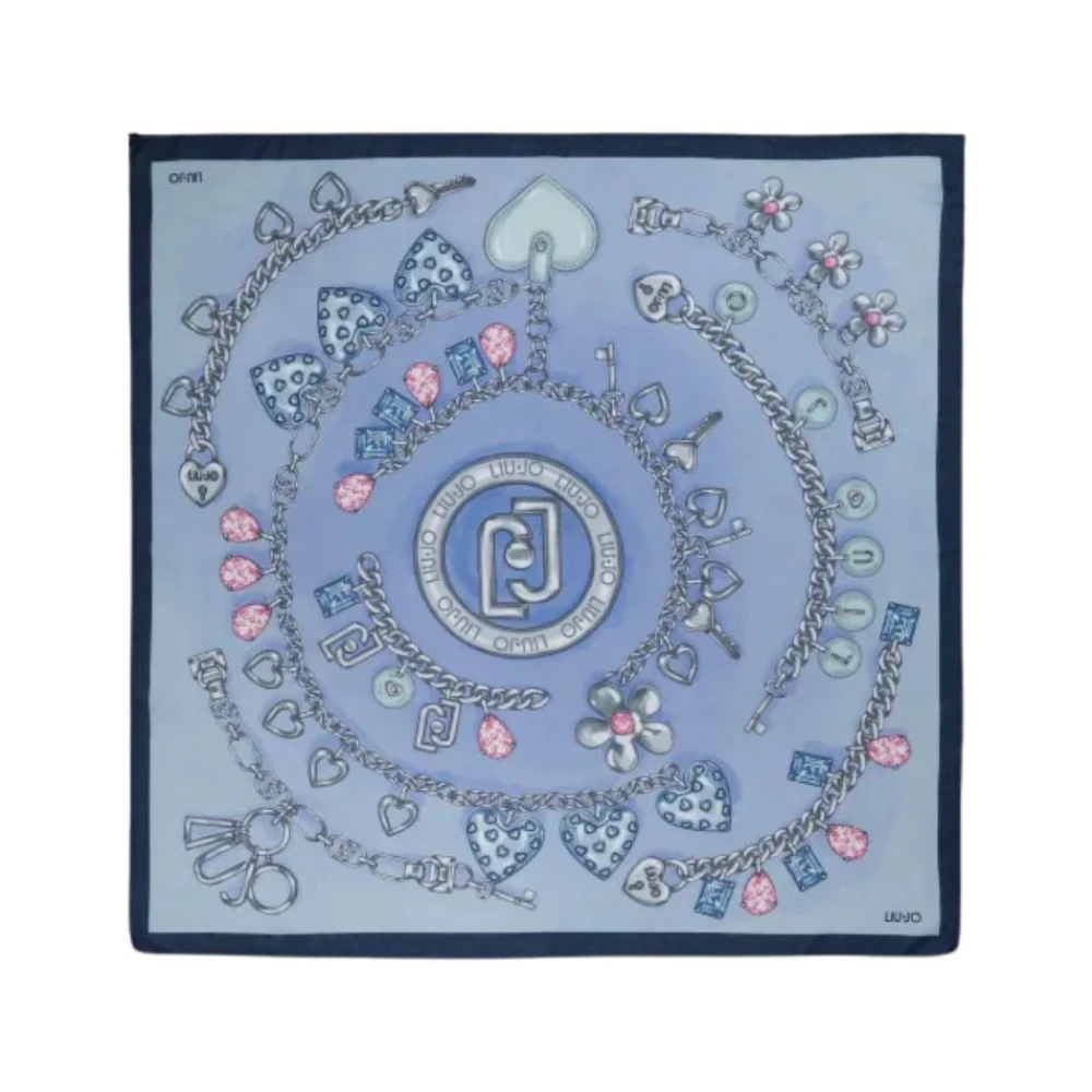 Liu Jo Unisex Blau Großes Foulard Mit Print