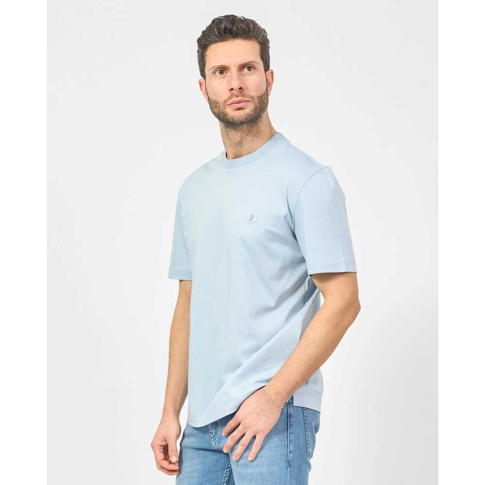 Hugo Boss Blauw T-shirt met Double B-monogram Blue Heren