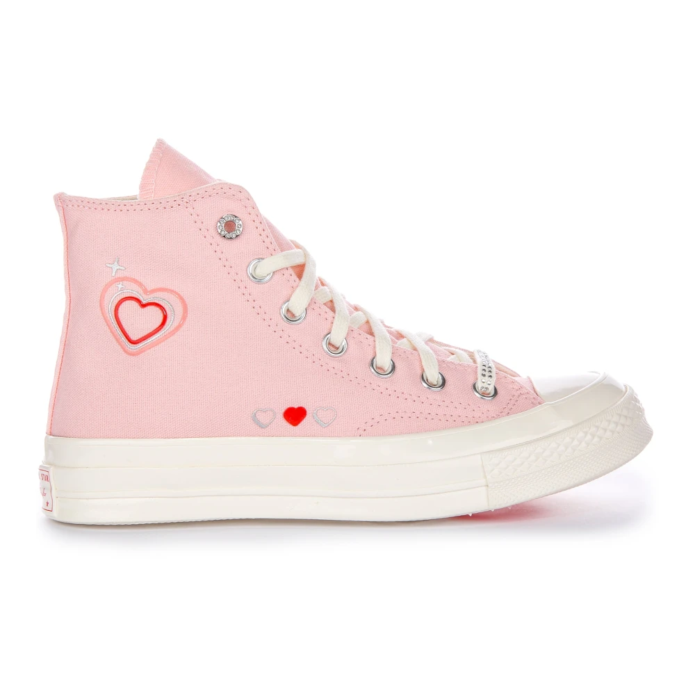 Converse Women's Pink Heart Rhinestone Sneakers | Valentines Day