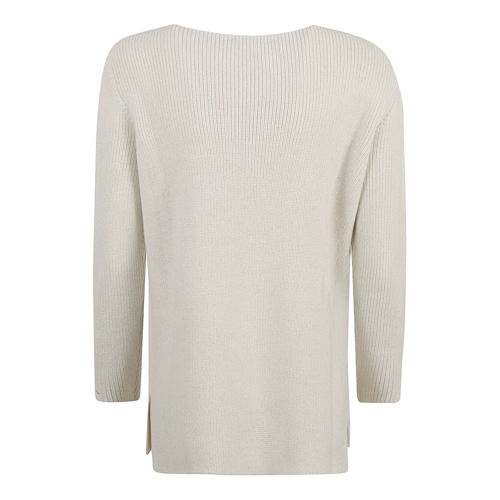Fabiana Filippi Witte Merinowol Boothals Trui White Dames