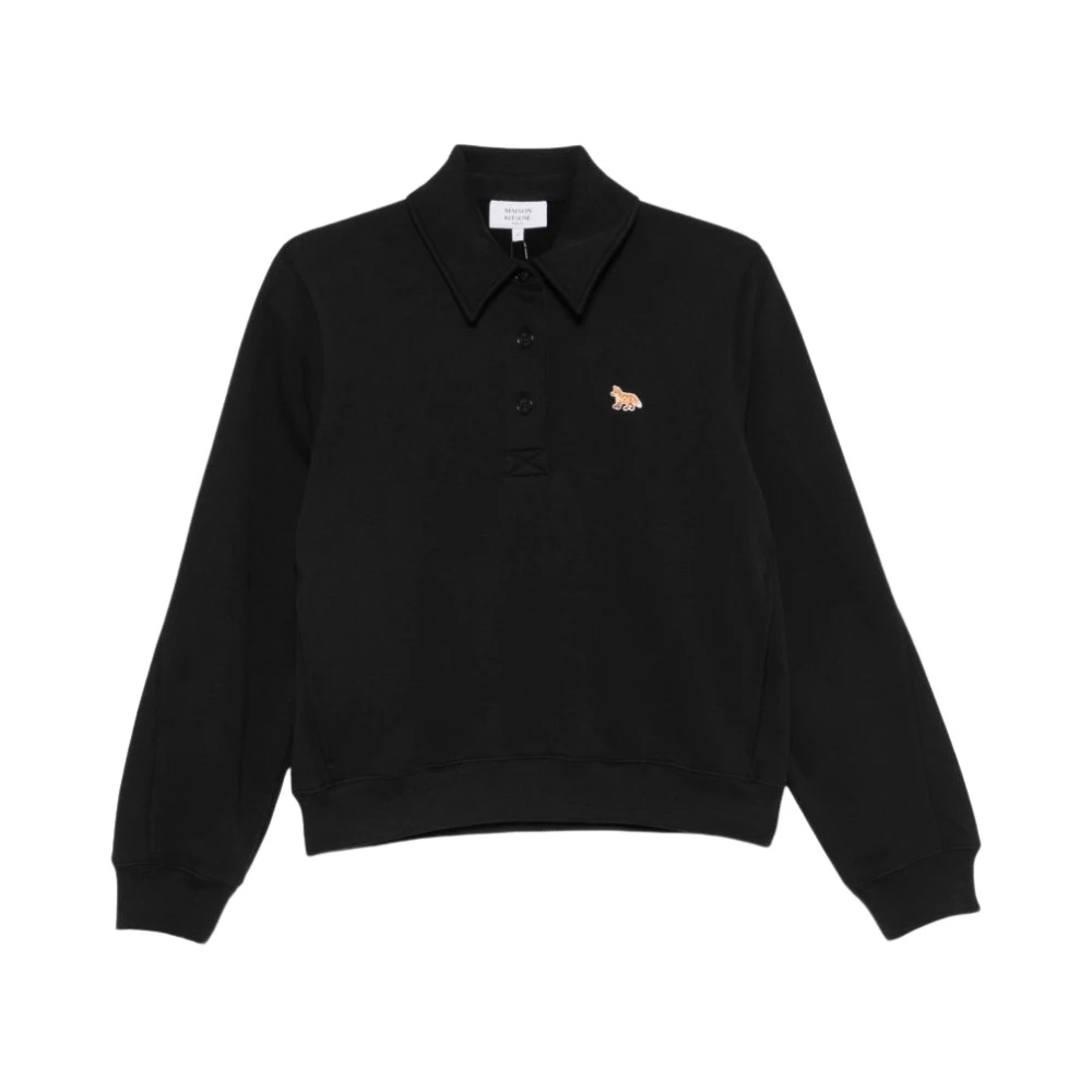 Maison Kitsuné Donna Nero - Felpa Polo Baby Fox - Sweatshirts & Hoodies - M - Immagine 3