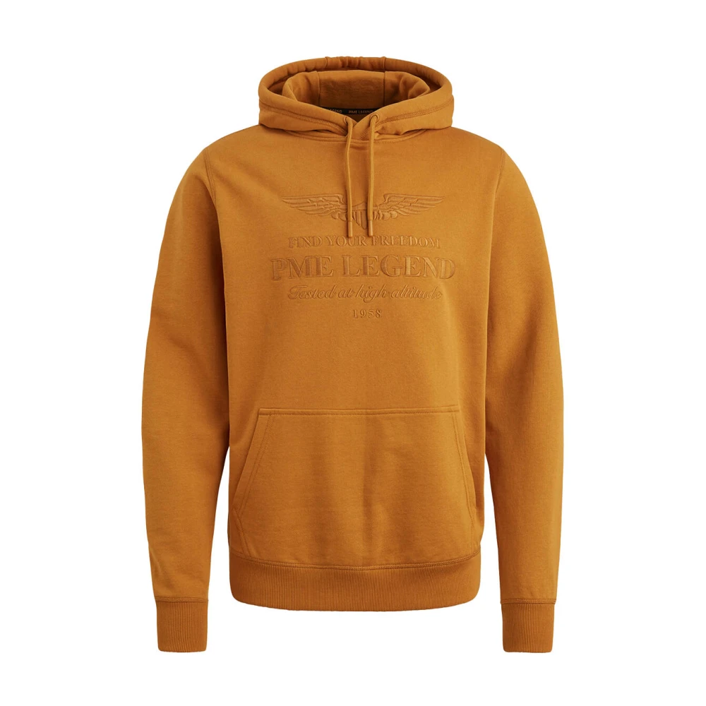 PME Legend Zachte Terry Geborstelde Hoodie Brown Heren