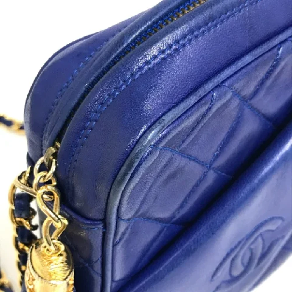 Chanel Vintage Pre-owned Leather chanel-bags Blue Dames