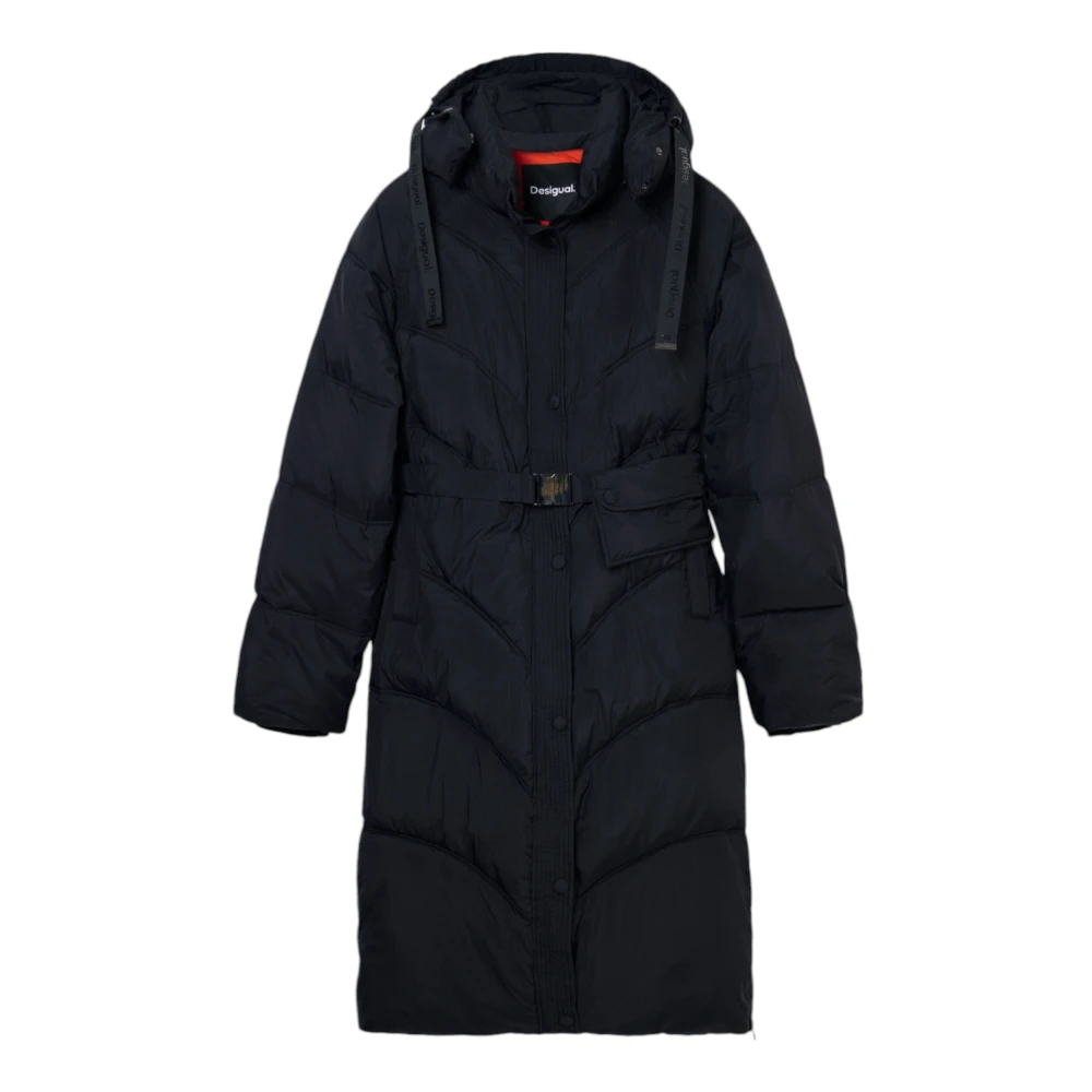 Desigual Zwarte Capuchon Rits Jas Black Dames
