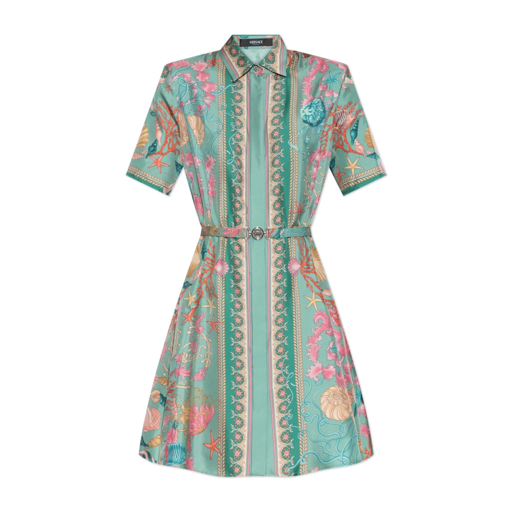 Versace Femme Vert Robes, Taille: 36 Fr Robe En Soie