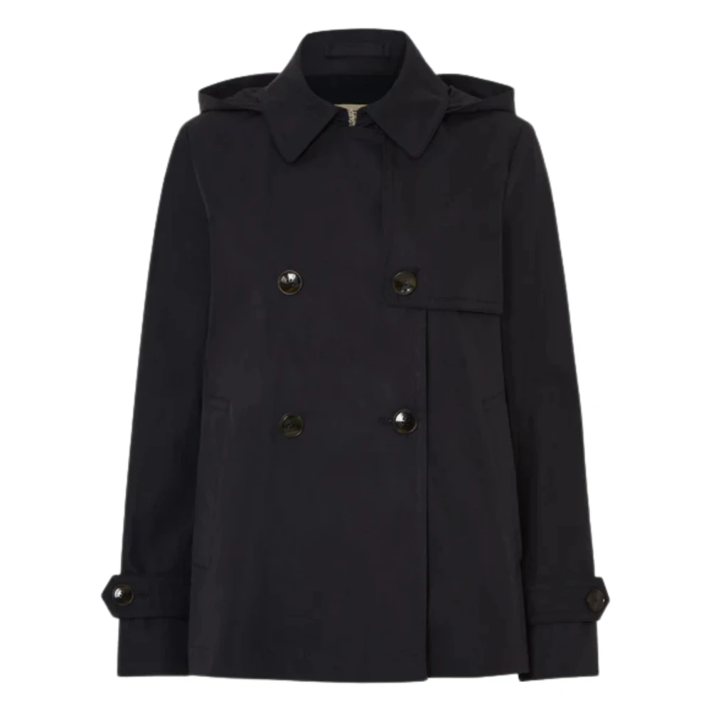 Herno Blue Dean Pea Coat - Female - Trench Coats - M - Coats