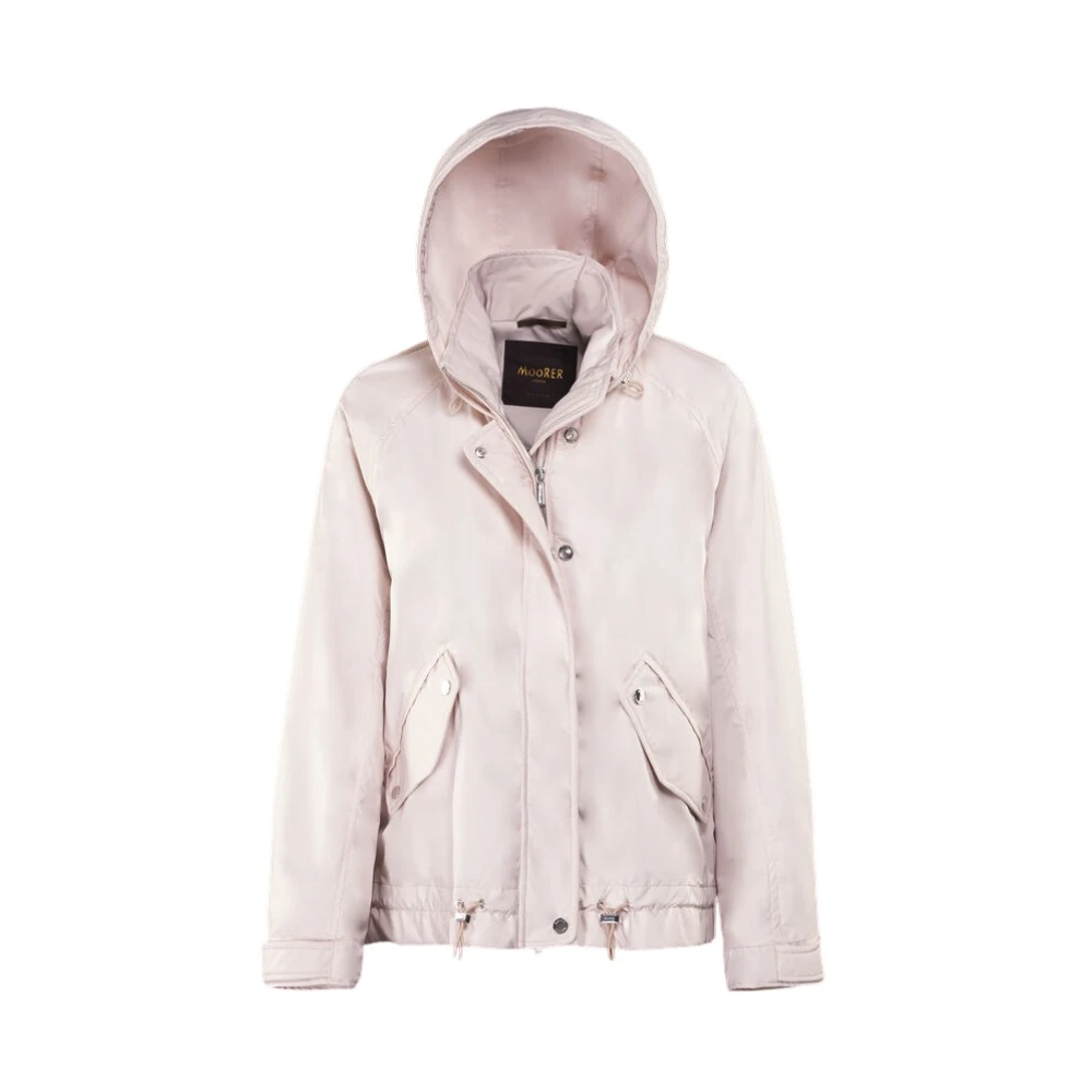 Moorer Women's Pink Bomber Jackets, 2XS, Lightweight Acqua Parka With Water-Repellent Membrane