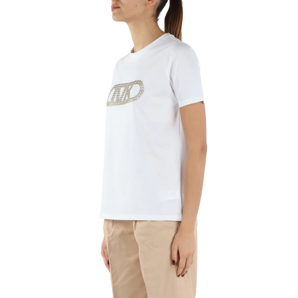 Michael Kors Biologisch katoenen T-shirt met metalen details White Dames