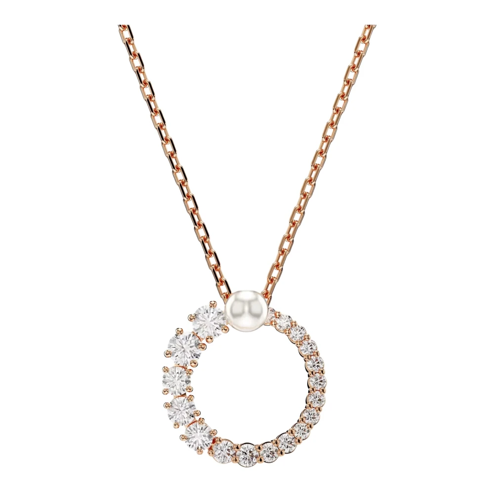 Swarovski Women's Pink Necklaces, One Size, Necklace With Pendant White, Rose Gold Matrix 5692265