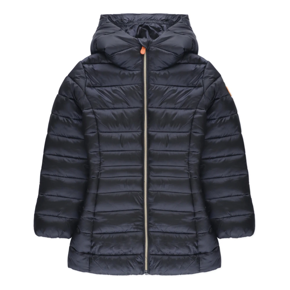 Save The Duck Zwarte Gewatteerde Donsjas met Capuchon Black Dames