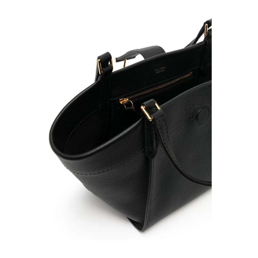 Tom Ford Gestructureerde Leren Zwarte Schoudertas Black Dames