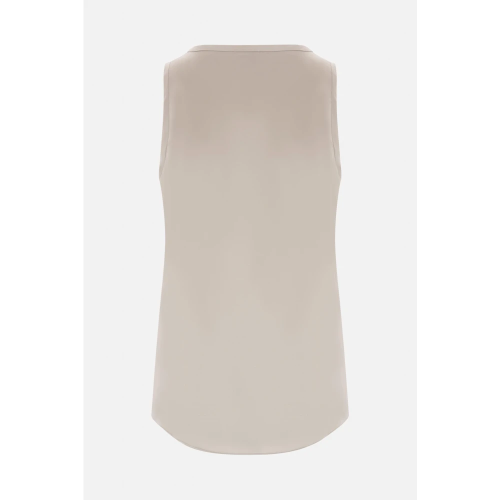 BRUNELLO CUCINELLI Beige Zijden Stretch Mouwloze Top Beige Dames