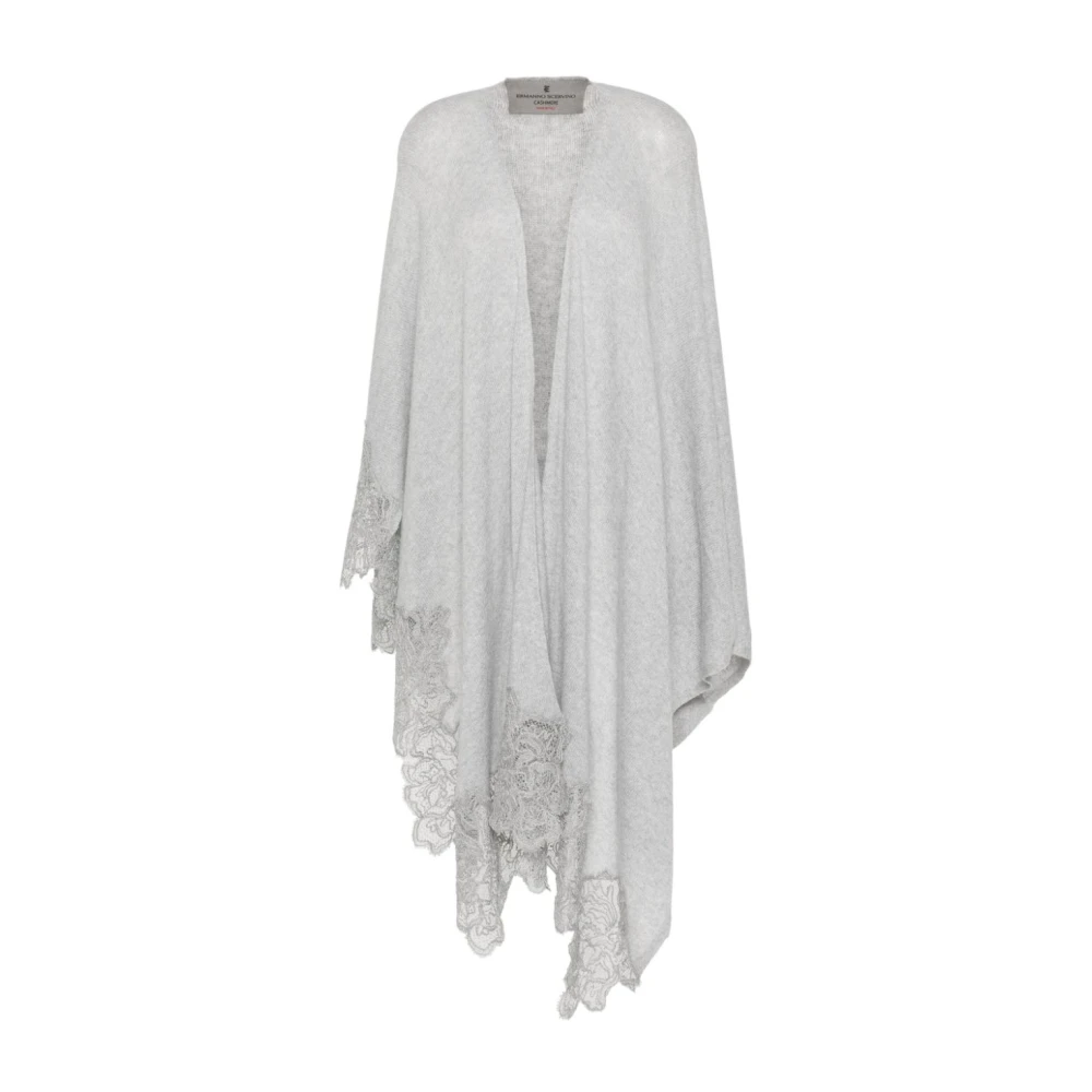 Ermanno Scervino Grijze Cashmere Wrap Jas Gray Dames