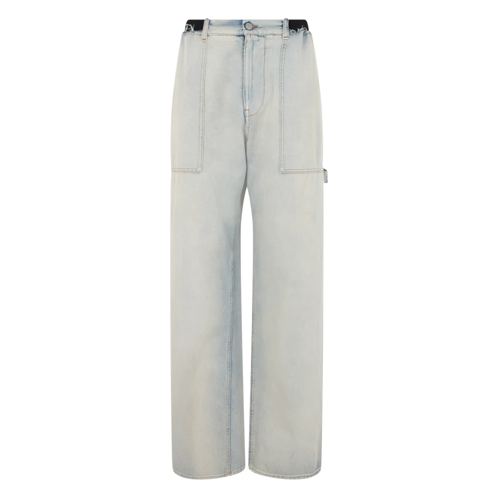 Mm6 Maison Margiela , Straight Fit Jeans, Female, Blue, S, Straight Jeans - Image 2