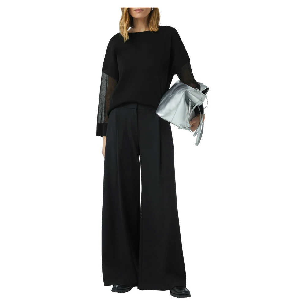 comma Relaxed Fit Lichtgewicht Gebreide Trui Black Dames