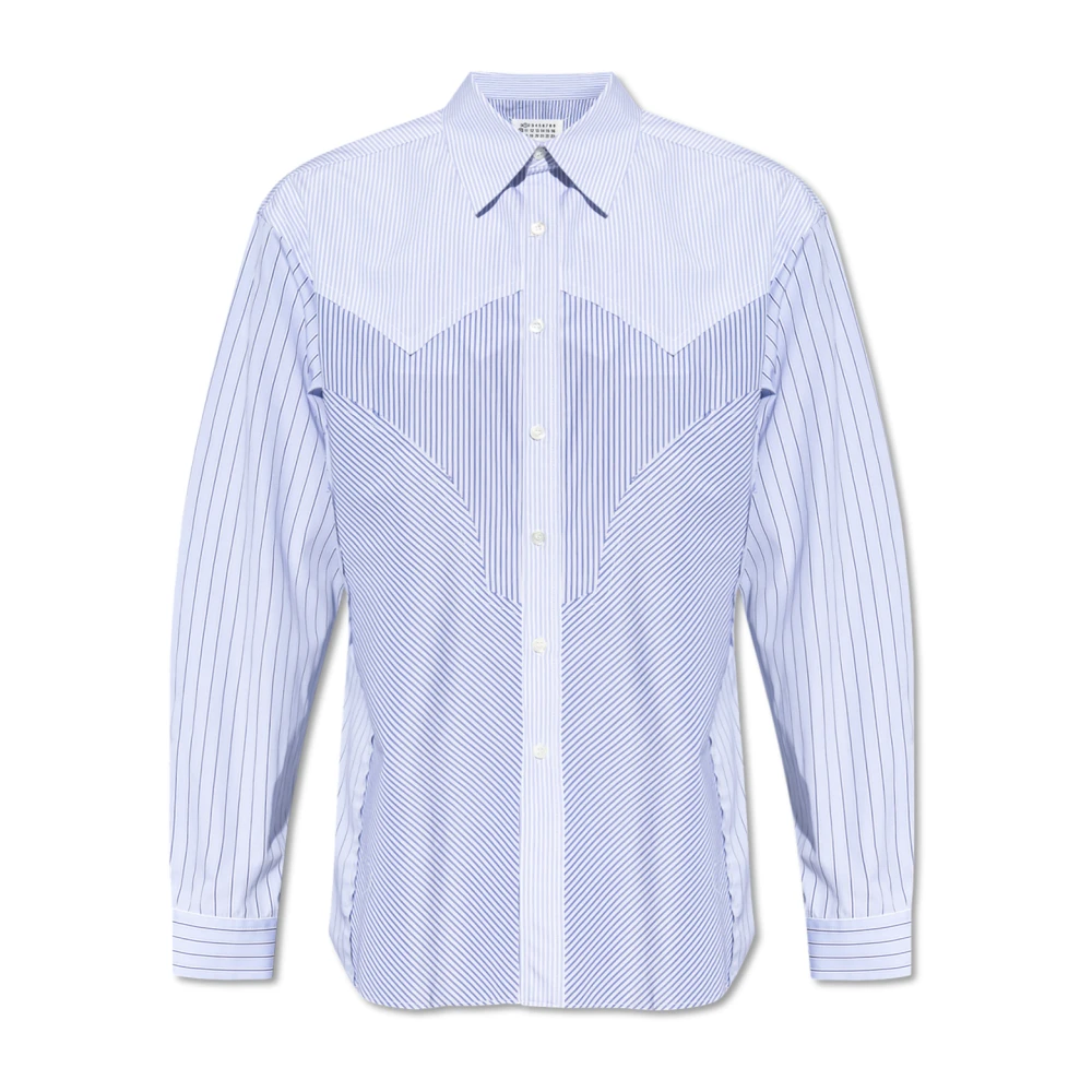 Maison Margiela Overhemd met streepmotief Blue Heren