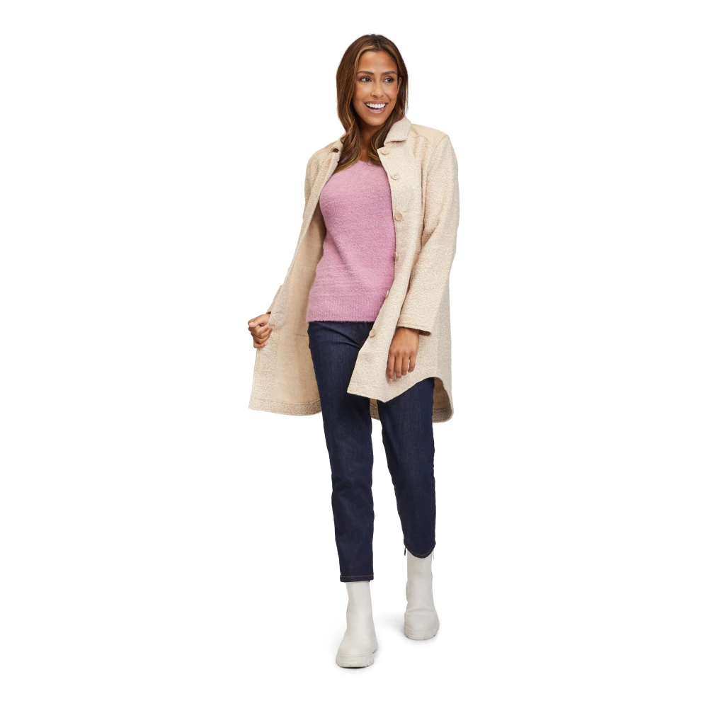 Betty & Co Casual V-hals Gebreide Trui Purple Dames