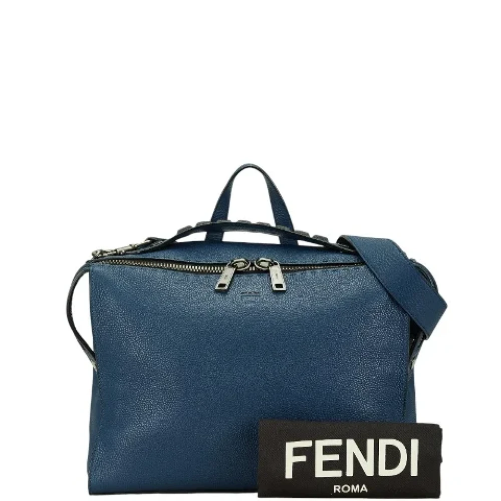 Fendi Vintage Pre-owned Leather handbags Blue Heren