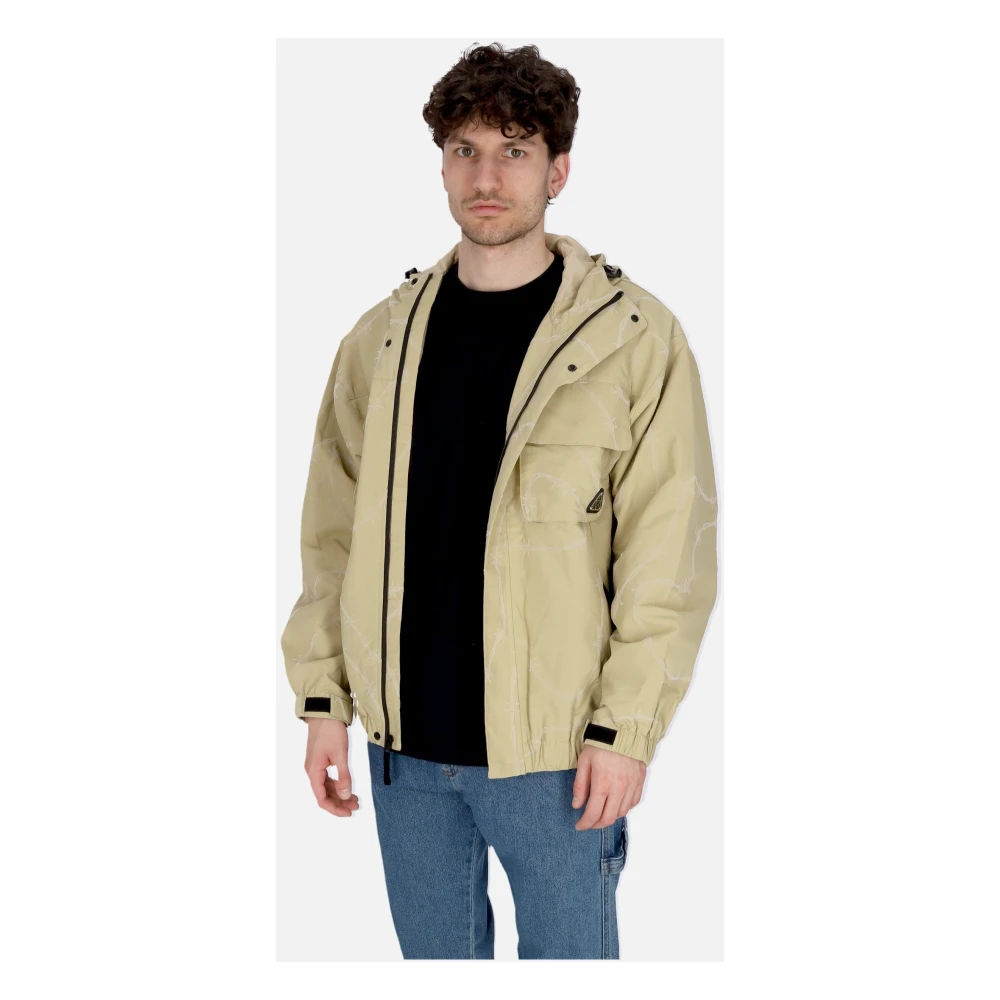 HUF Nylonjas met verstelbare capuchon Beige Heren