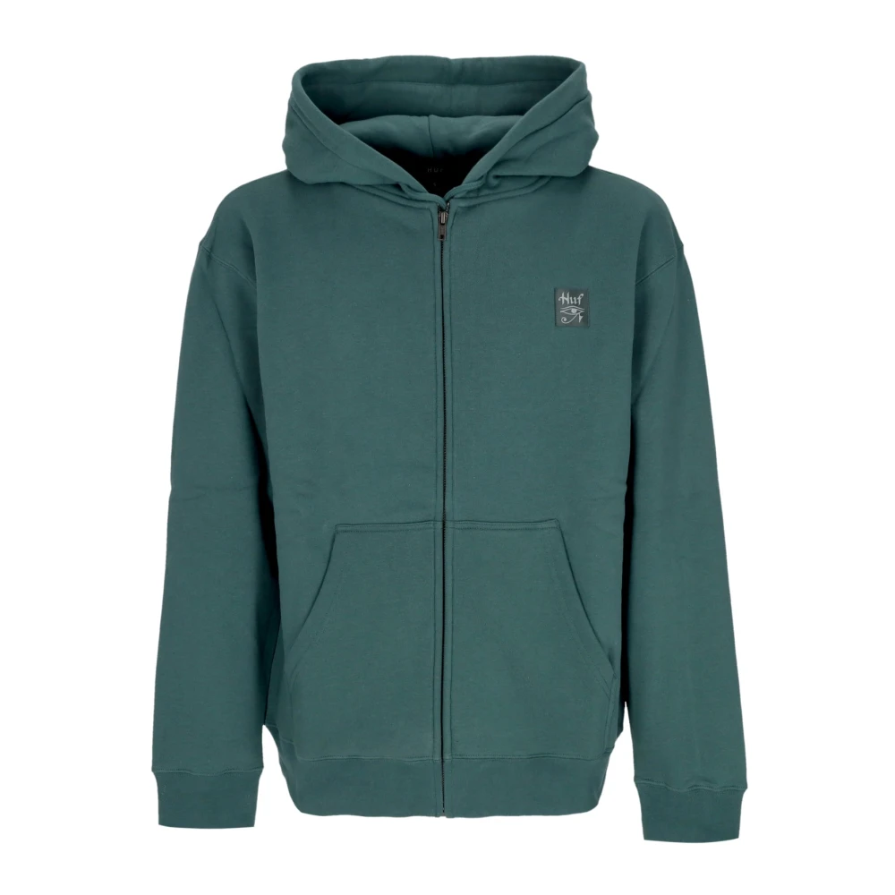 HUF Volledige rits hoodie Pine lange mouw Green Heren