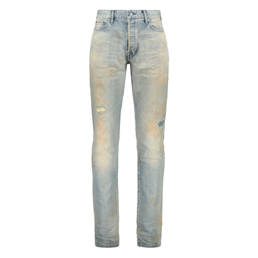 John Elliott Slitna Straight Leg Jeans Blue, Herr