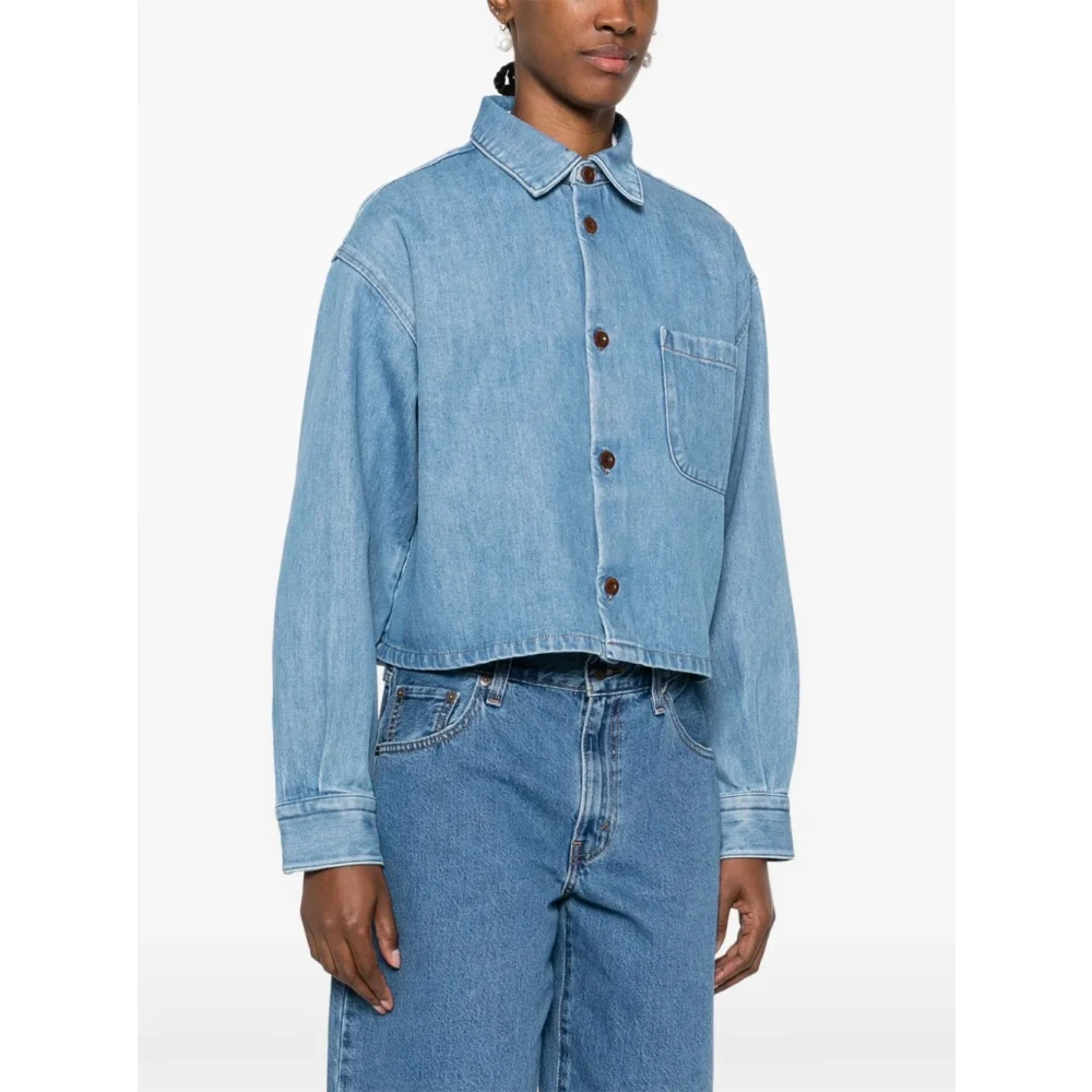 A.p.c. Stijlvolle Samantha Brodee Overshirt Blue Dames
