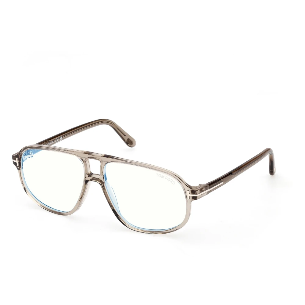Tom Ford Unisex Gray Glasses, 57 Mm, Blue Block Navigator Opticals