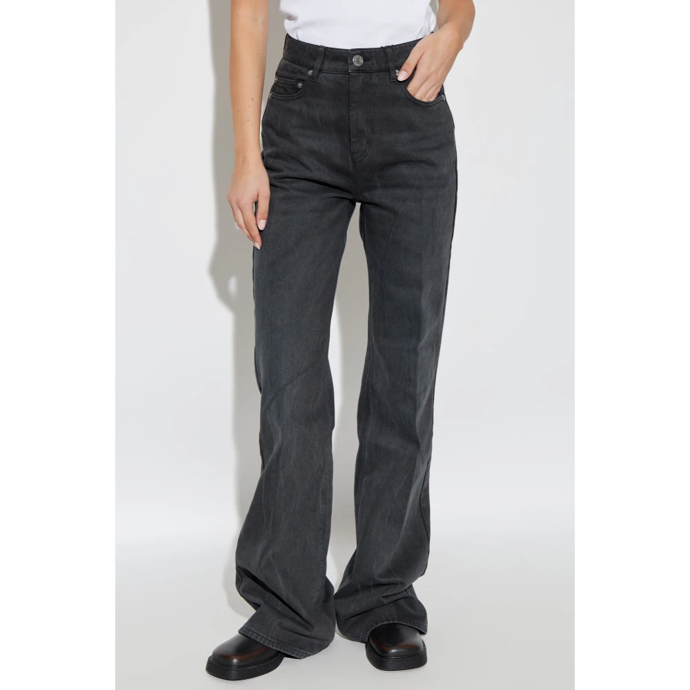 Ami Paris Wide-Leg Jeans Gray Dames