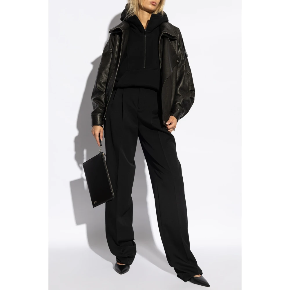 Saint Laurent Hoodie met halve rits Black Dames