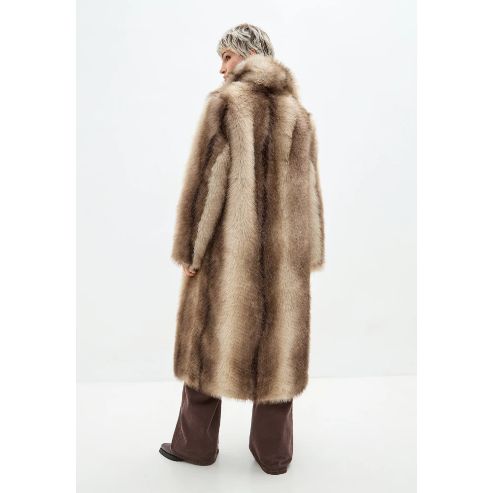 Cesare Gaspari Luxe Nep Bontjas Natalie Bruin Brown Dames