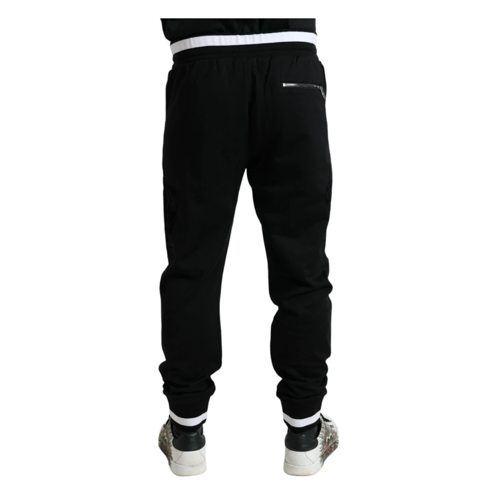Dolce & Gabbana Elegante katoenen jogger in zwart en wit Black Heren