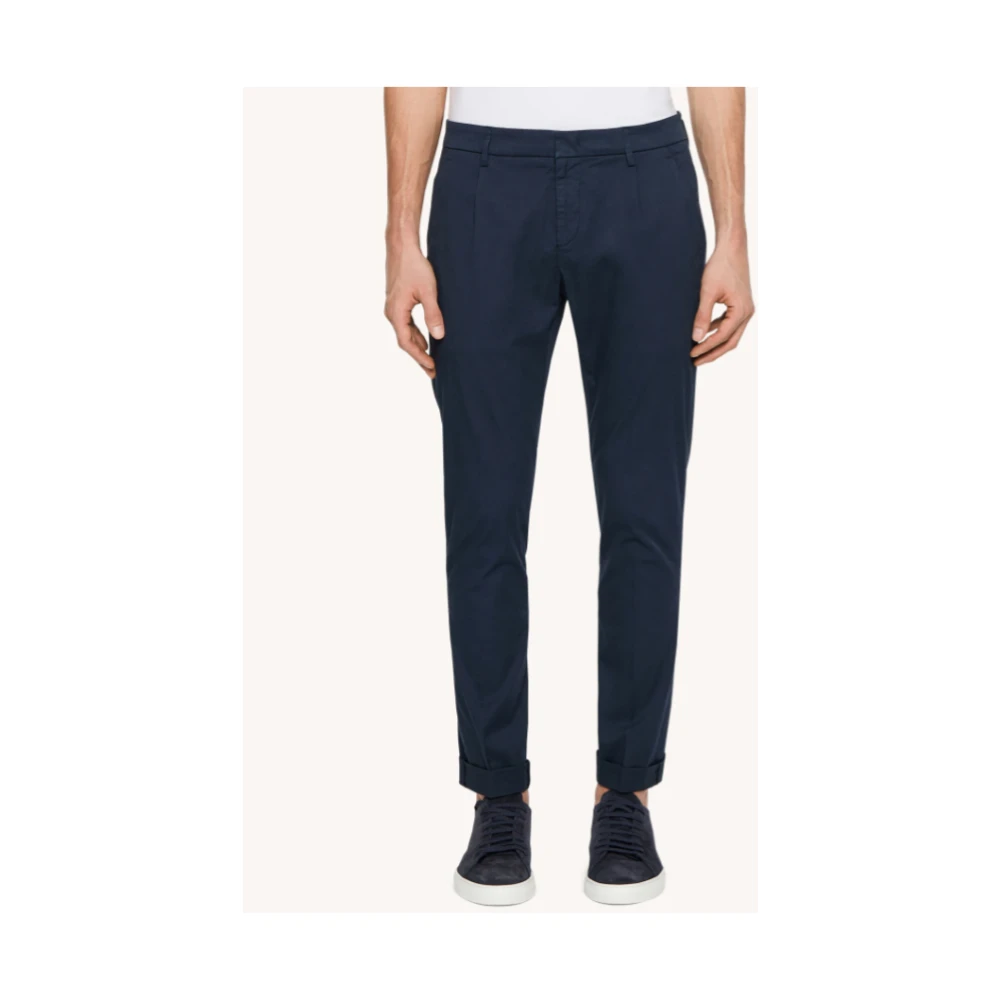 Dondup Blauwe Geplooide Chino Broek Blue Heren