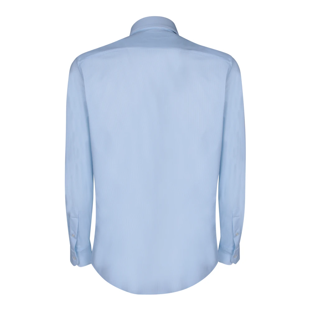 Dell'oglio Wit Gestreept Business Casual Overhemd Blue Heren