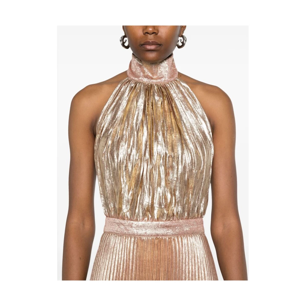 L'idée Gouden Metallic Halterjurk Yellow Dames