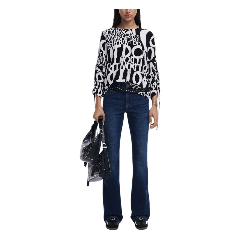 Desigual Lange Mouwen Blouse Lente Zomer Black Dames