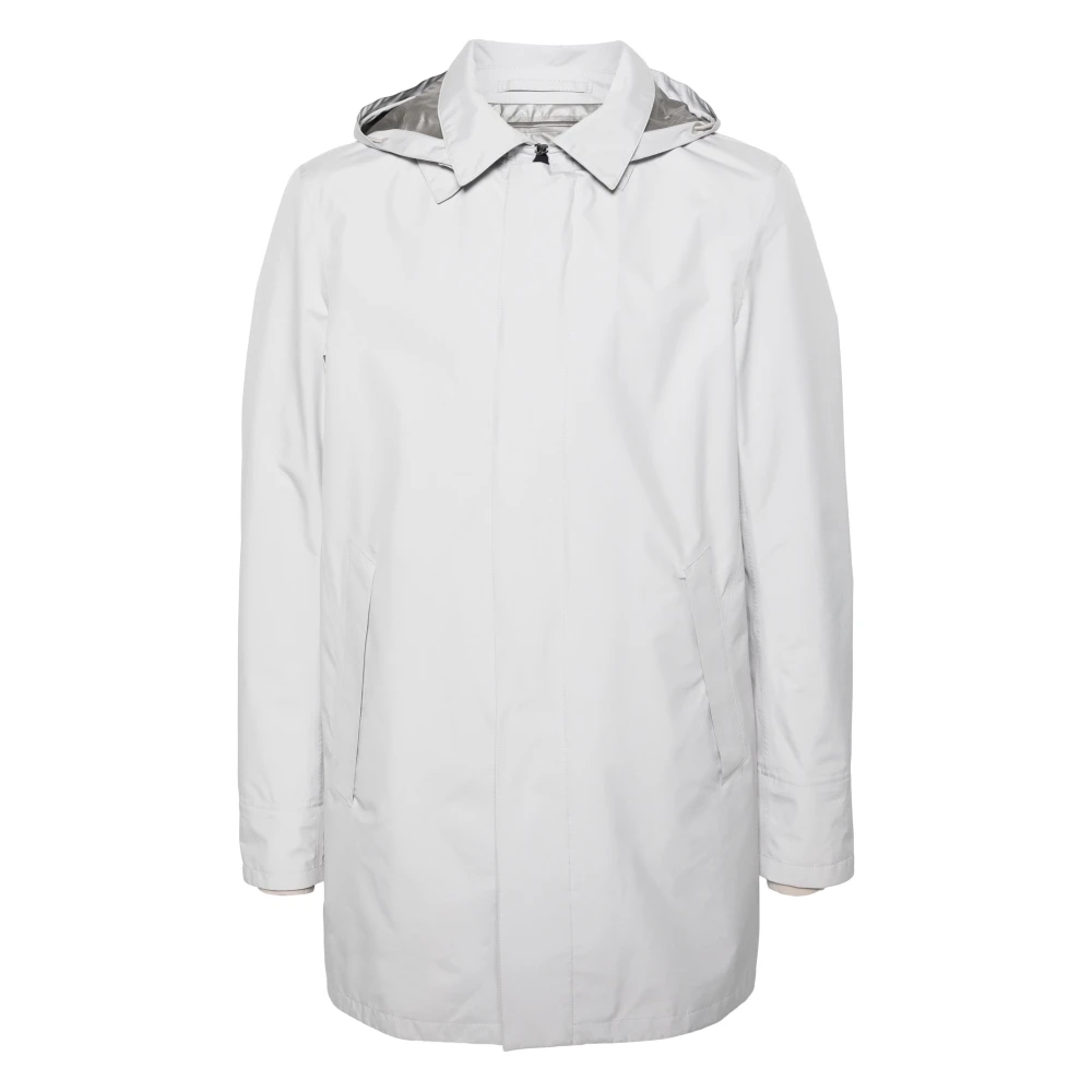 Herno Laminar Waterdichte Jas met Capuchon White Heren