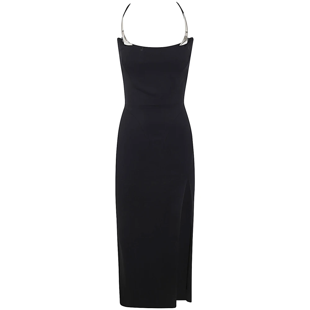 Mugler Zwarte Midi Jurk 1999 Stijl Black Dames