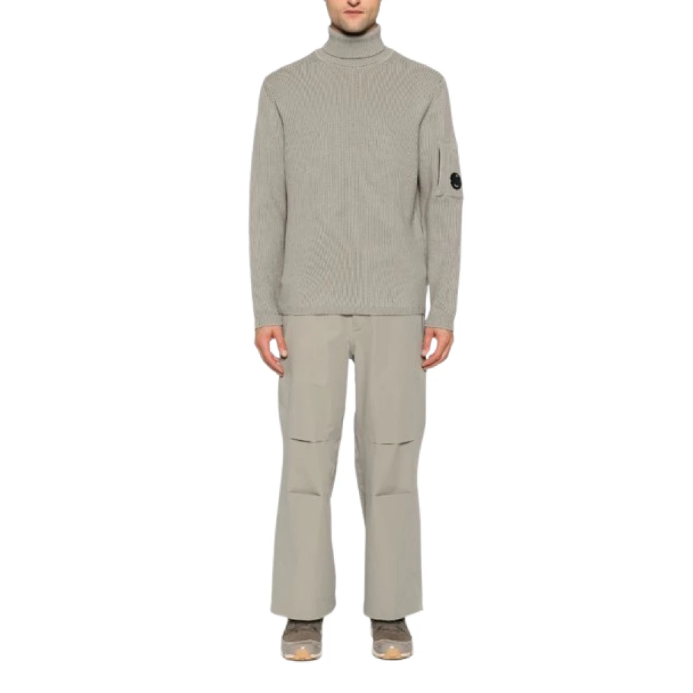 C.P. Company Geribbelde Coltrui met Mouwzak Gray Heren