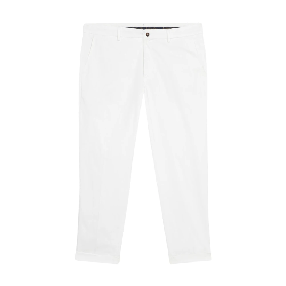 Brooks Brothers Vita avslappnade passform dubbelvridna bomulls chinos White, Herr