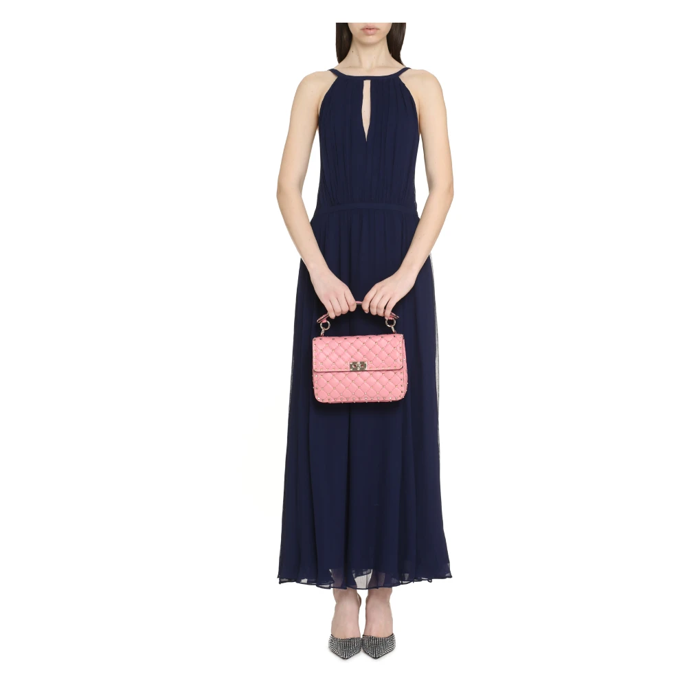 Polo Ralph Lauren Viscose jurk met uitsnijding en V-hals achteraan Blue Dames