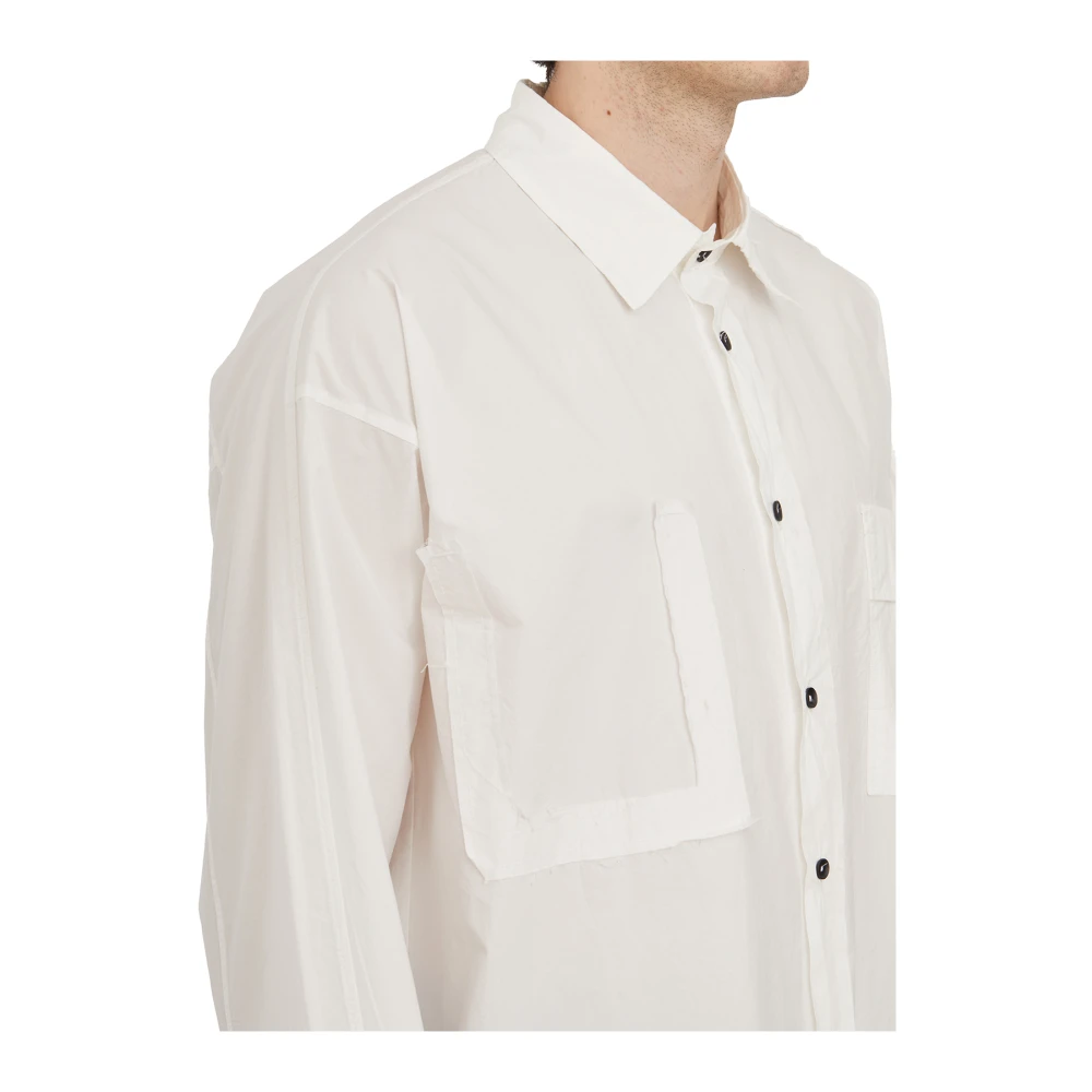 Andrea Ya aqov Katoenen Overhemd Lange Mouw White Heren