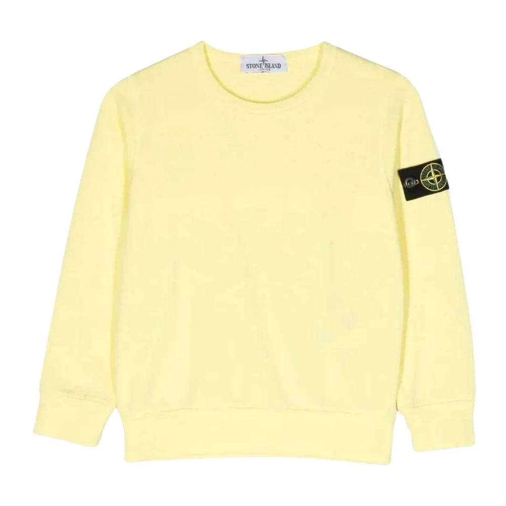 Stone Island Gul tröja med logodetalj Yellow, Pojke