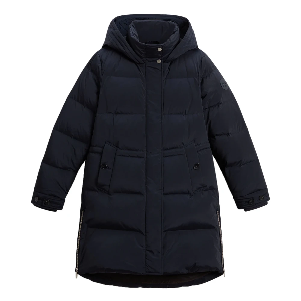 Woolrich Gewatteerde jas met capuchon en zakken Blue Dames