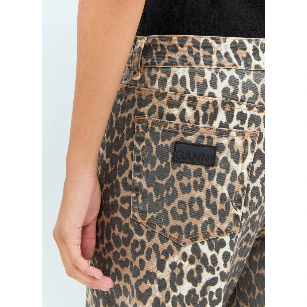 Ganni Luipaardprint Izey Broek Brown Dames