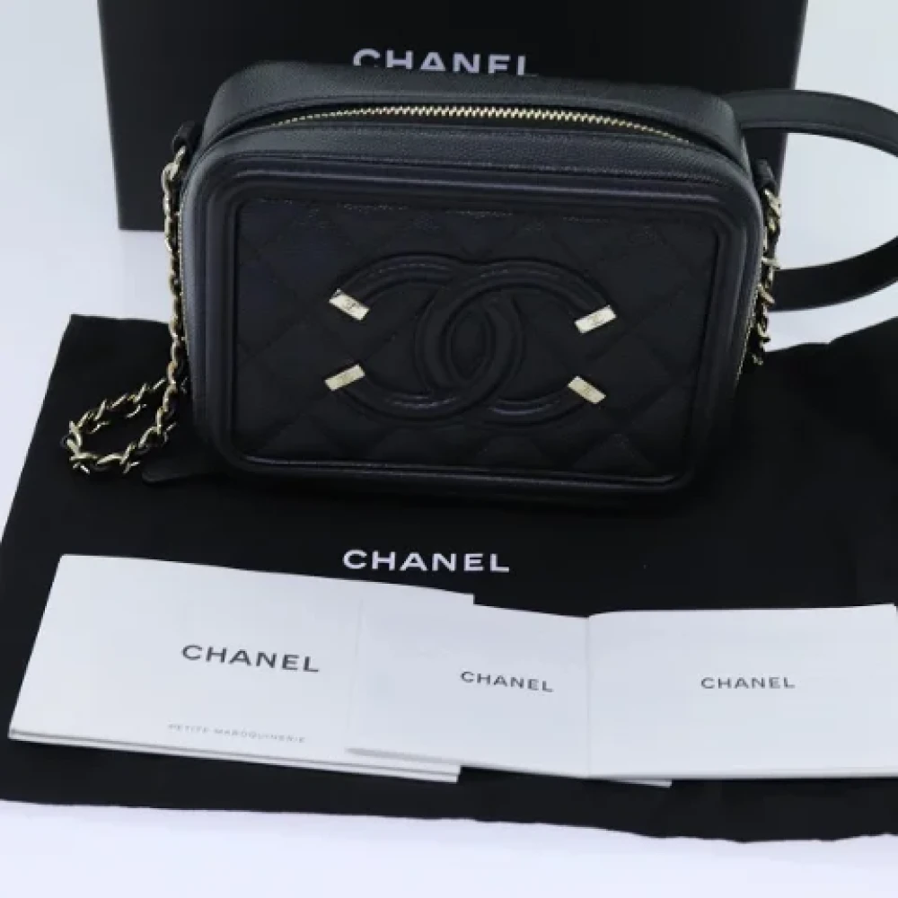 Chanel Vintage Pre-owned Leather shoulder-bags Black Dames