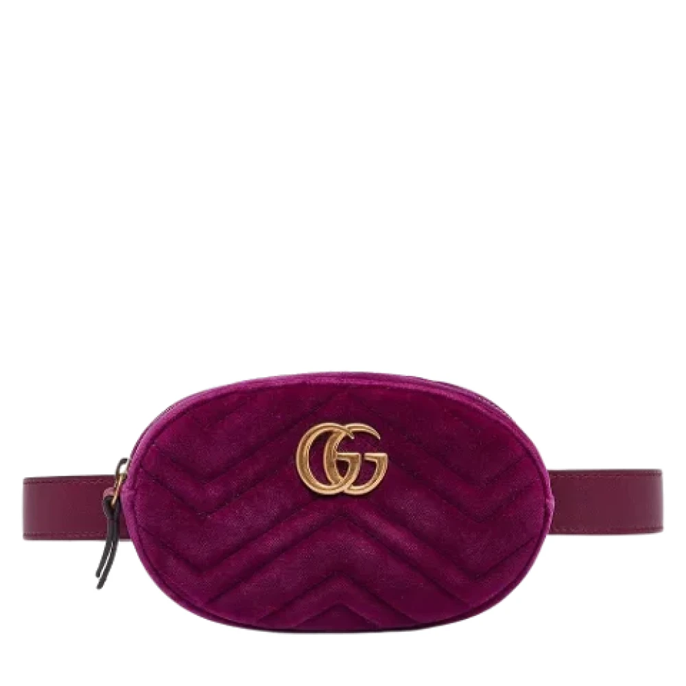 Gucci Vintage Pre-owned Velvet gucci-bags Purple Dames